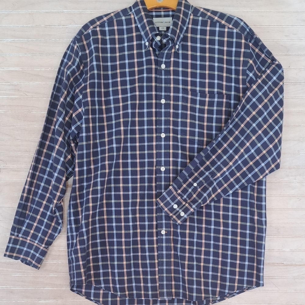 Cutter & Buck Plaid Button Down Long Sleeve Shirt Men’s Size Large